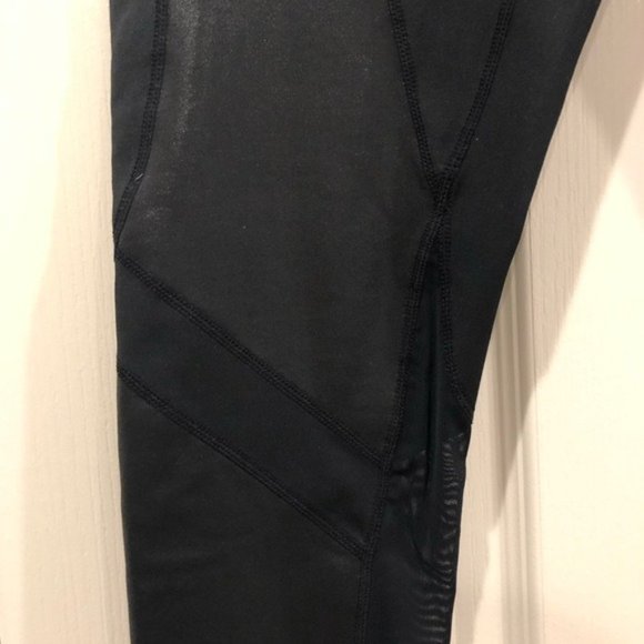 Zella Lived In Panel Coated Leggings Black Mesh Large - Picture 10 of 16